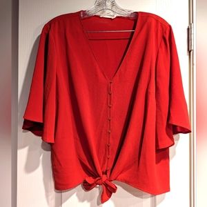 Lush Krisantha Tie Front Top